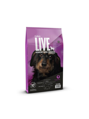 ProBiotic LIVE - ProBioTic LIVE Hund Senior Smagsprøve Mini Breed Kalkun