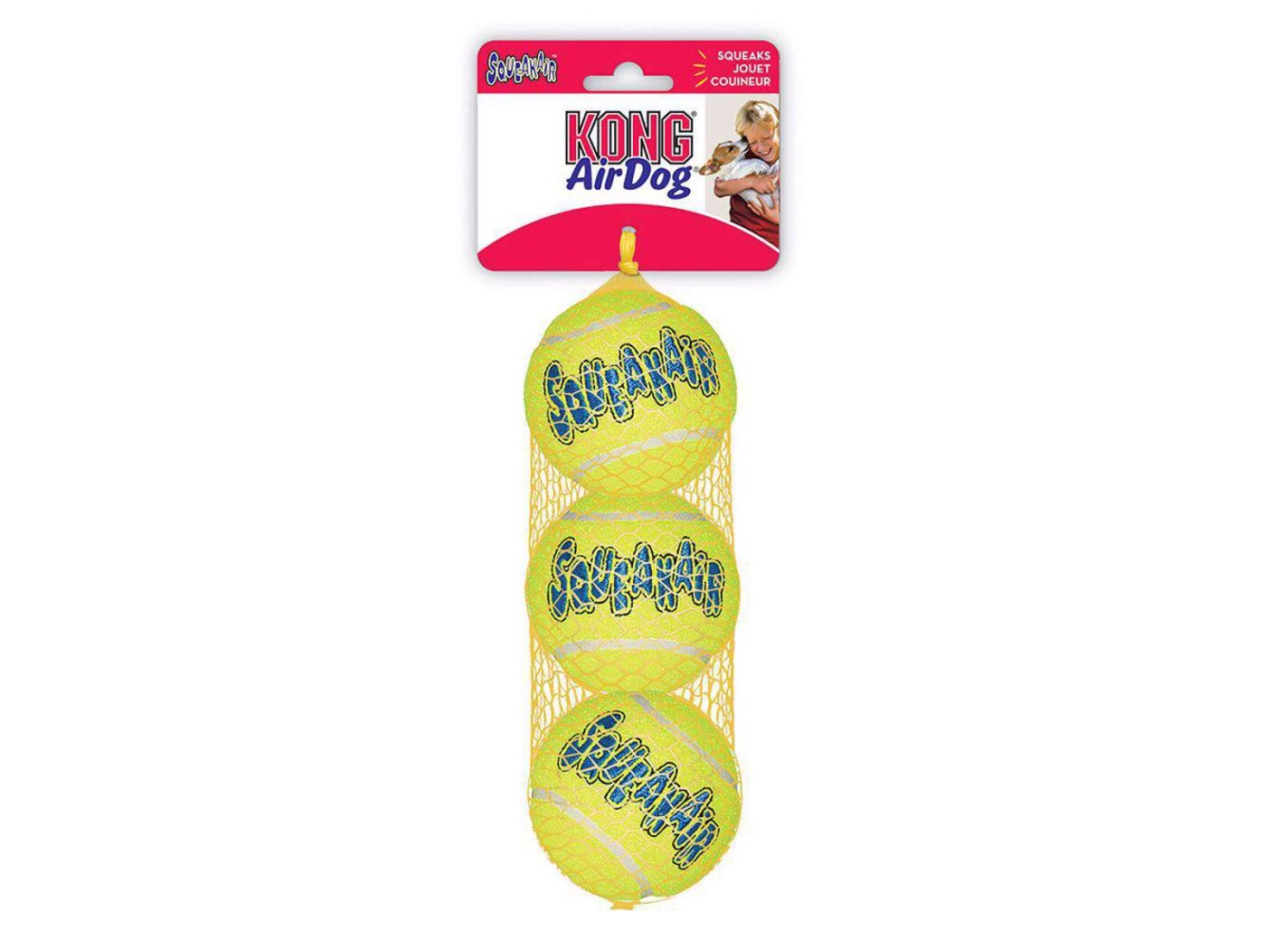 Kong - Kong Airdog Squeakair Tennisboll 3 stk i net