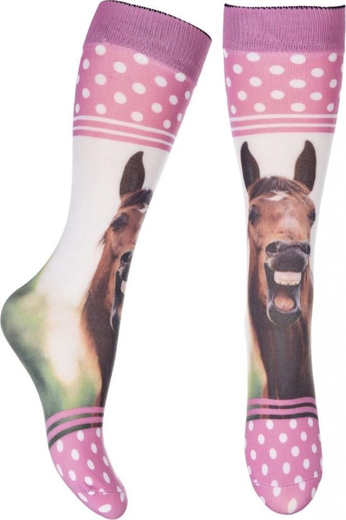 HKM - HKM Ridestrømper Horse Photo pink