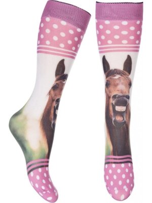 HKM - HKM Ridestrømper Horse Photo pink