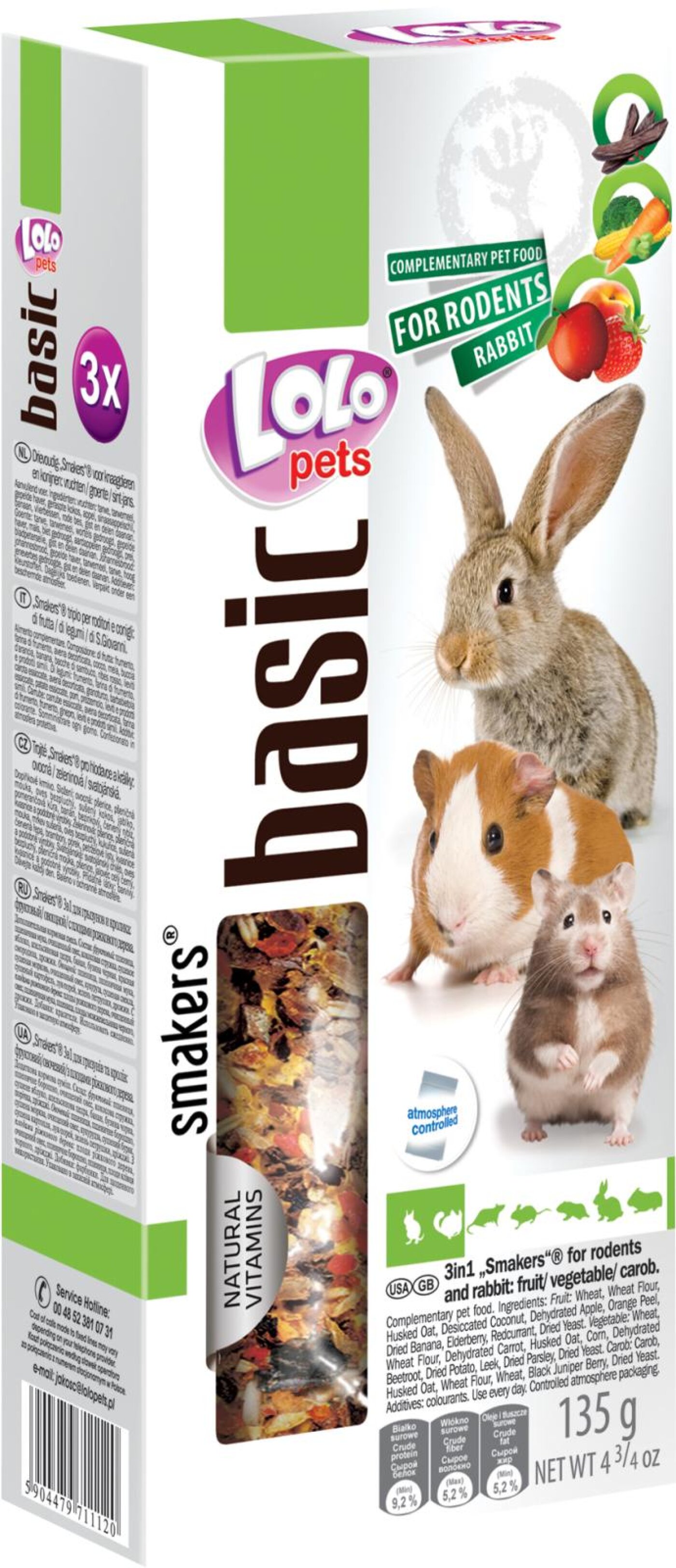 LoloPets - Lolo Pets Frøstænger gnaver/Kanin m. frugt