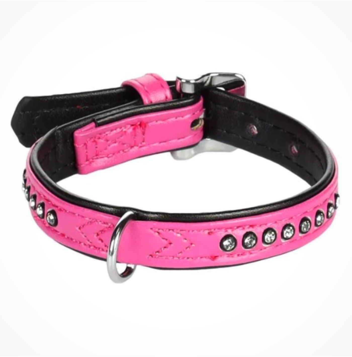 Karlie Flamingo - Karli Art Lether halsbånd med sten, Pink