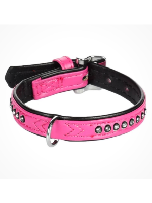 Karlie Flamingo - Karli Art Lether halsbånd med sten, Pink
