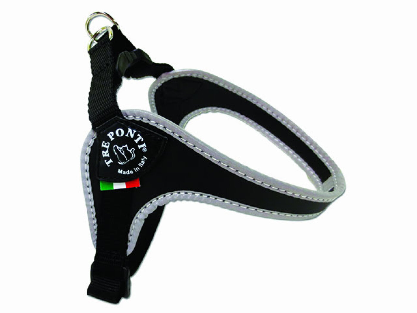 Q-Pet - TRE PONTI Mini Sele med justering Sort