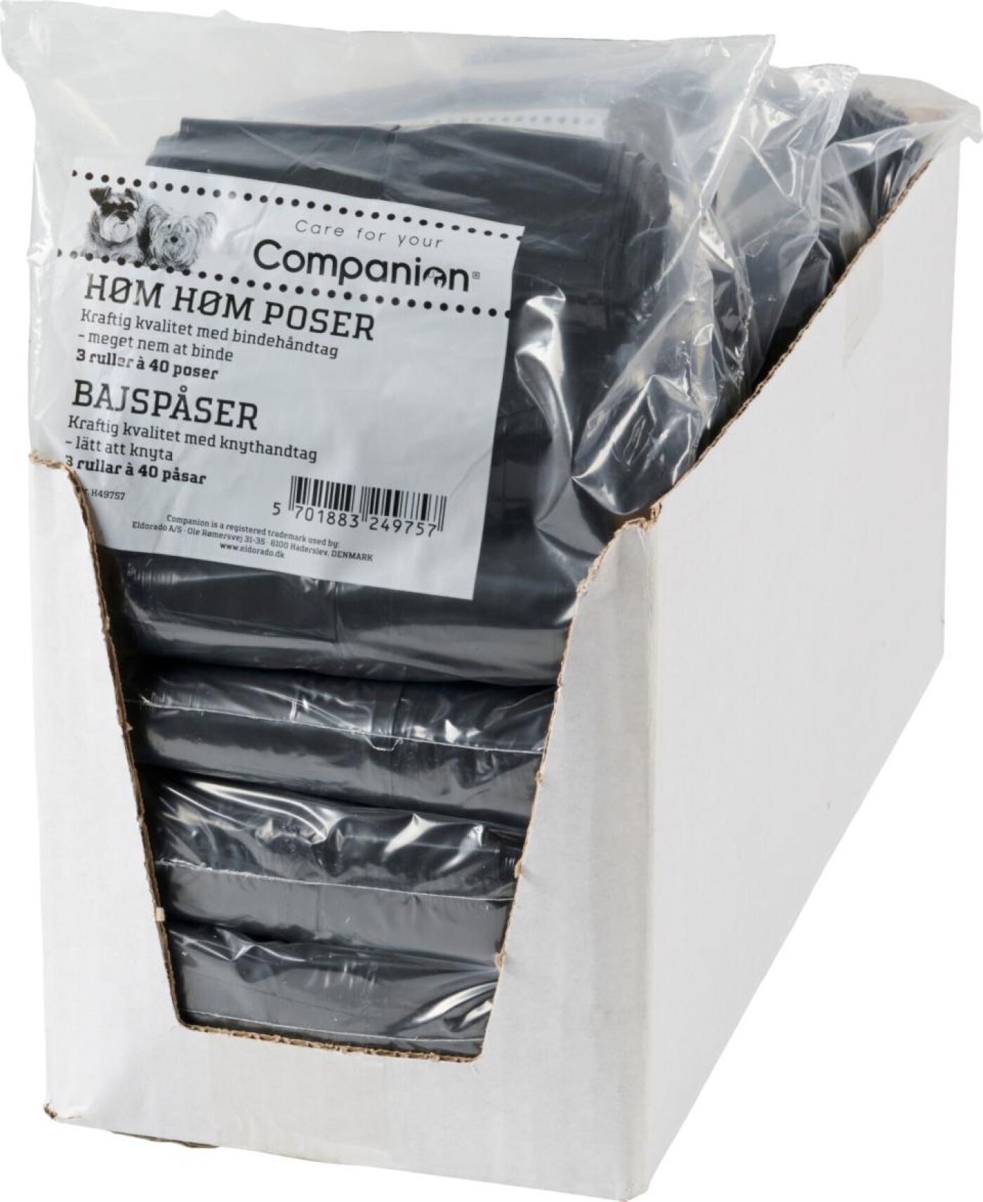 Companion - Høm høm poser kraftige 3 x 40 stk.