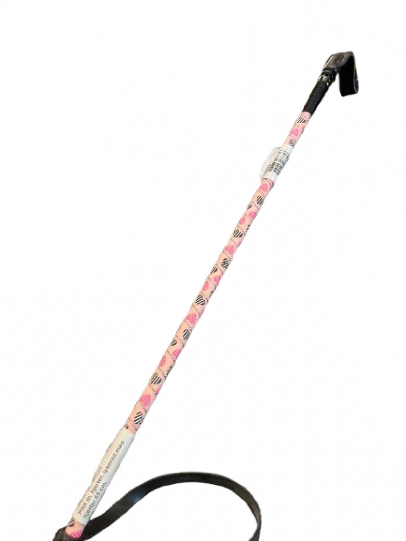 Eldorado - Pisk m. hjerter, lyserød med hjerter 65 cm.