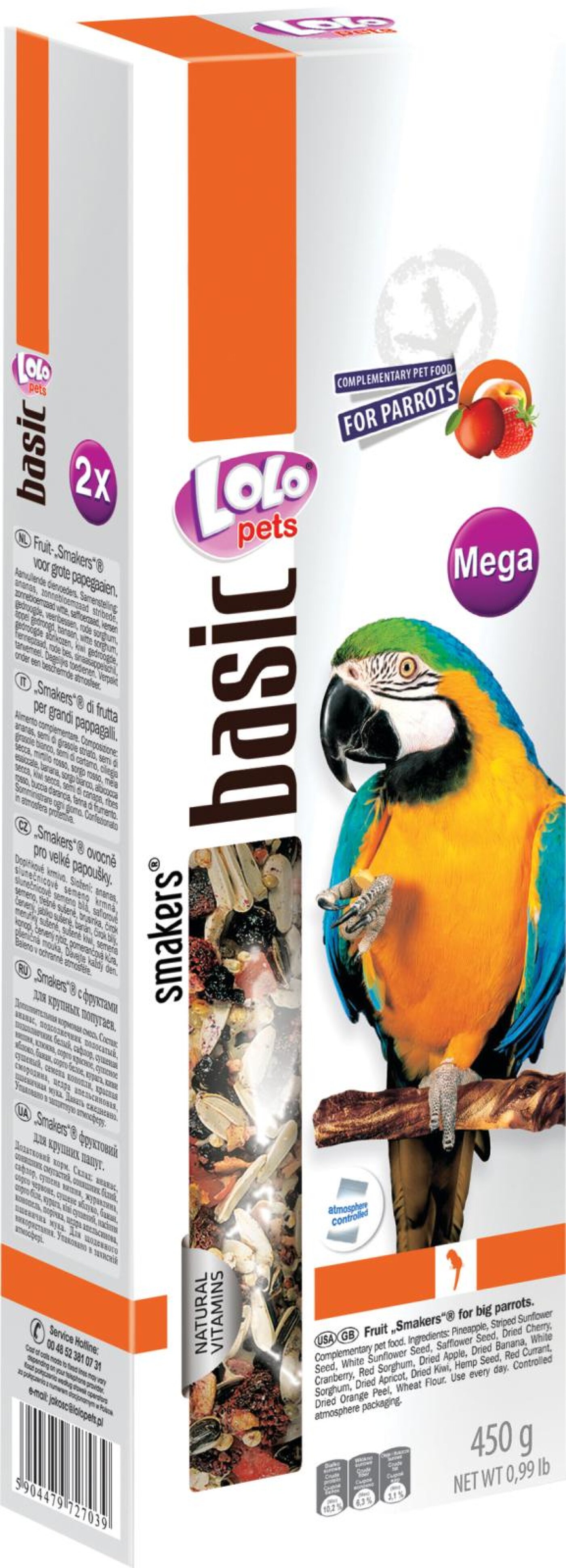 LoloPets - Frøstænger papegøje m. frugt