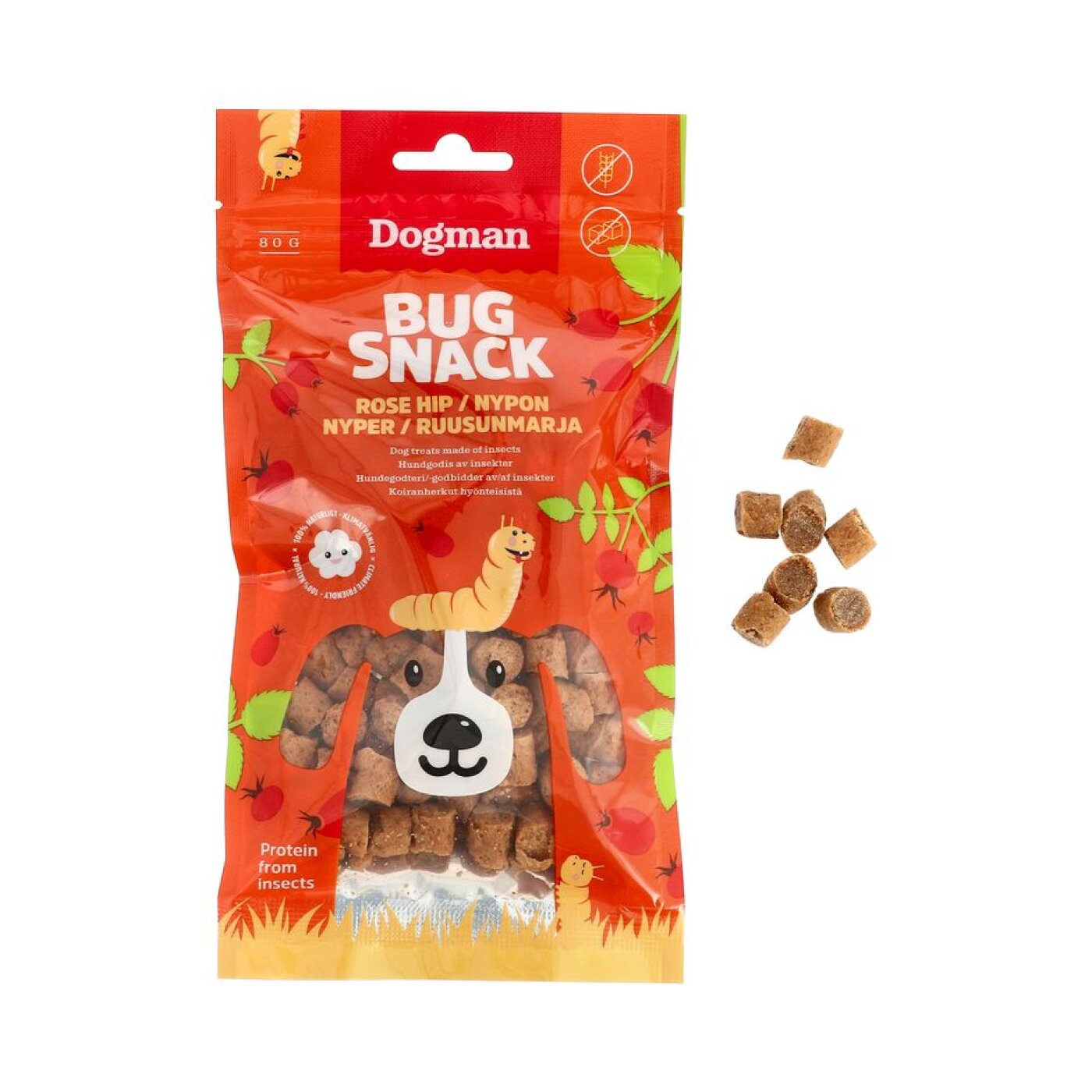 Dogman - Dogman Bug Snack rose hip 80 gr.