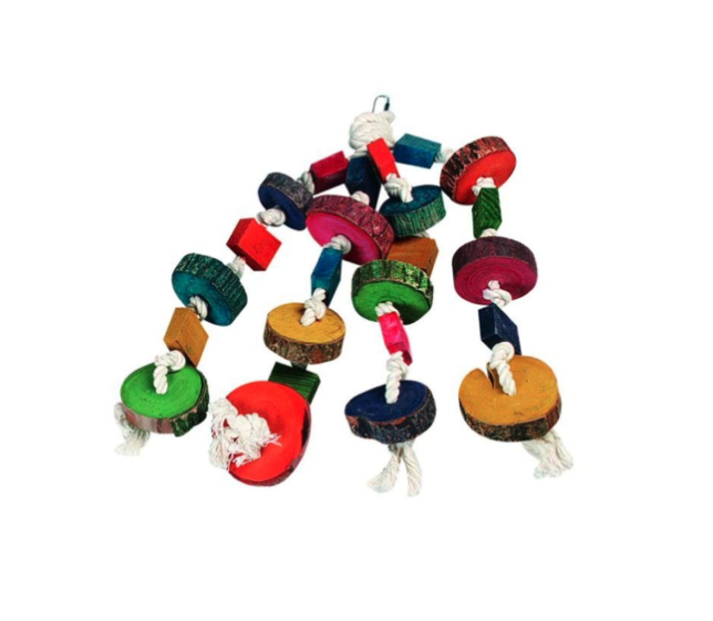 Flamingo - Legetøj fugl reb m. klodser multi