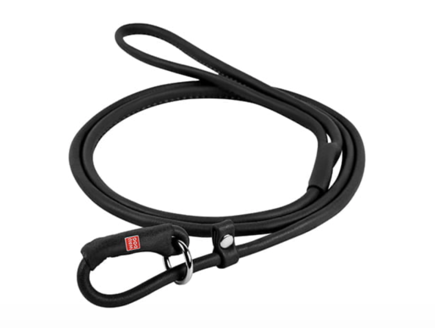 Waudog - Waudog Rundsyet læder udstillingsline 135cm/6mm, sort