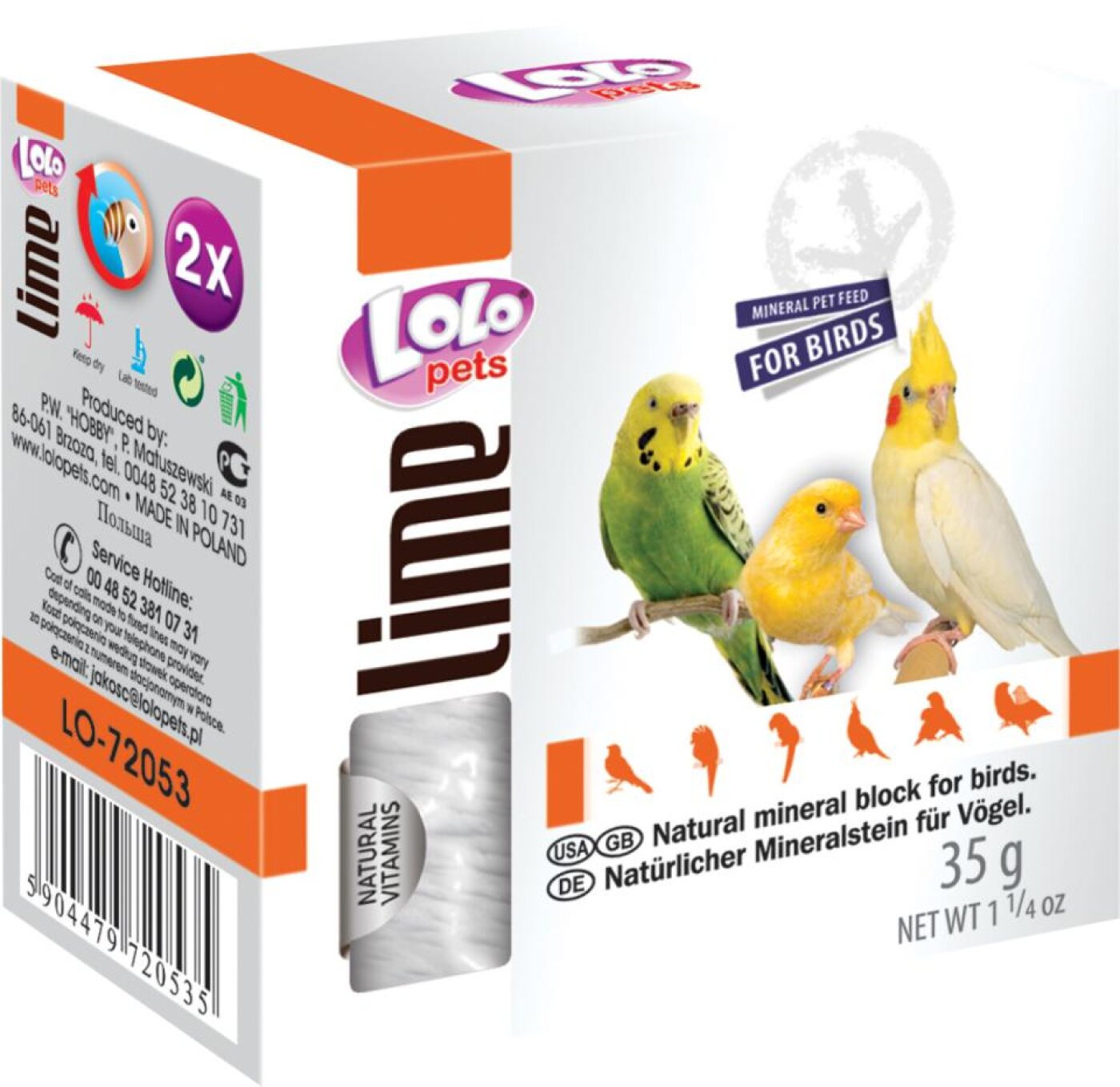 LoloPets - 2 x Kalksten Natural   35 g
