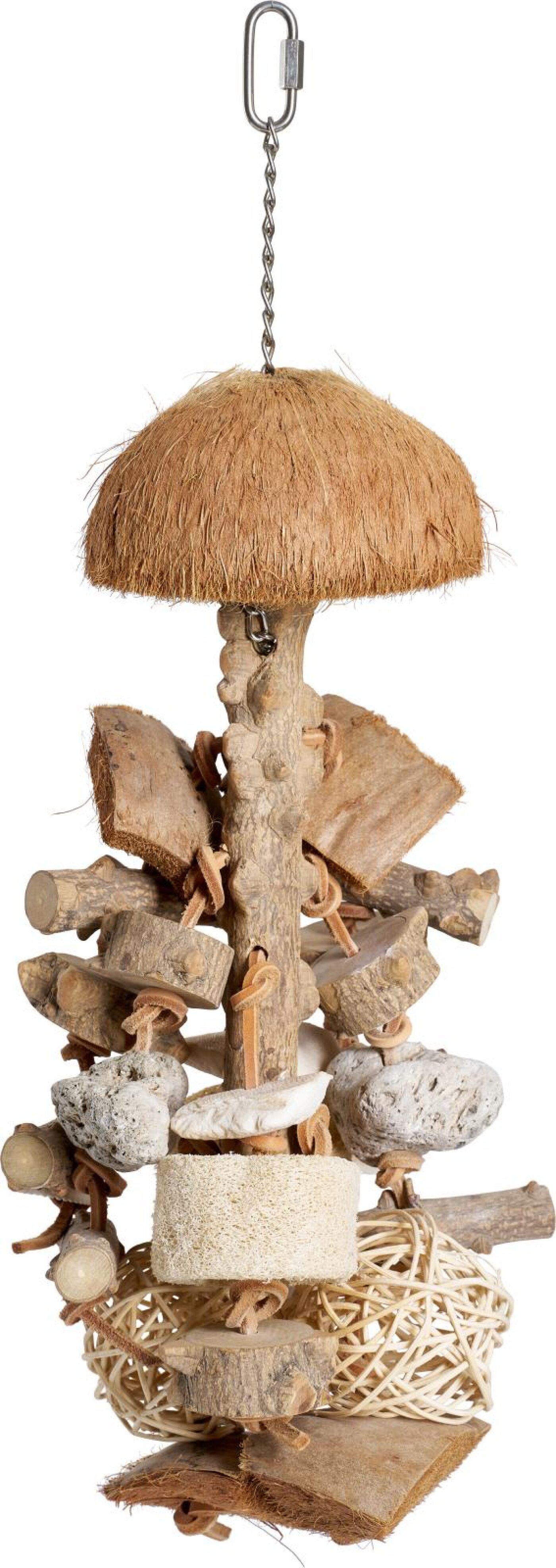Companion - Companion Bird toy  m. Coconut and rock stone