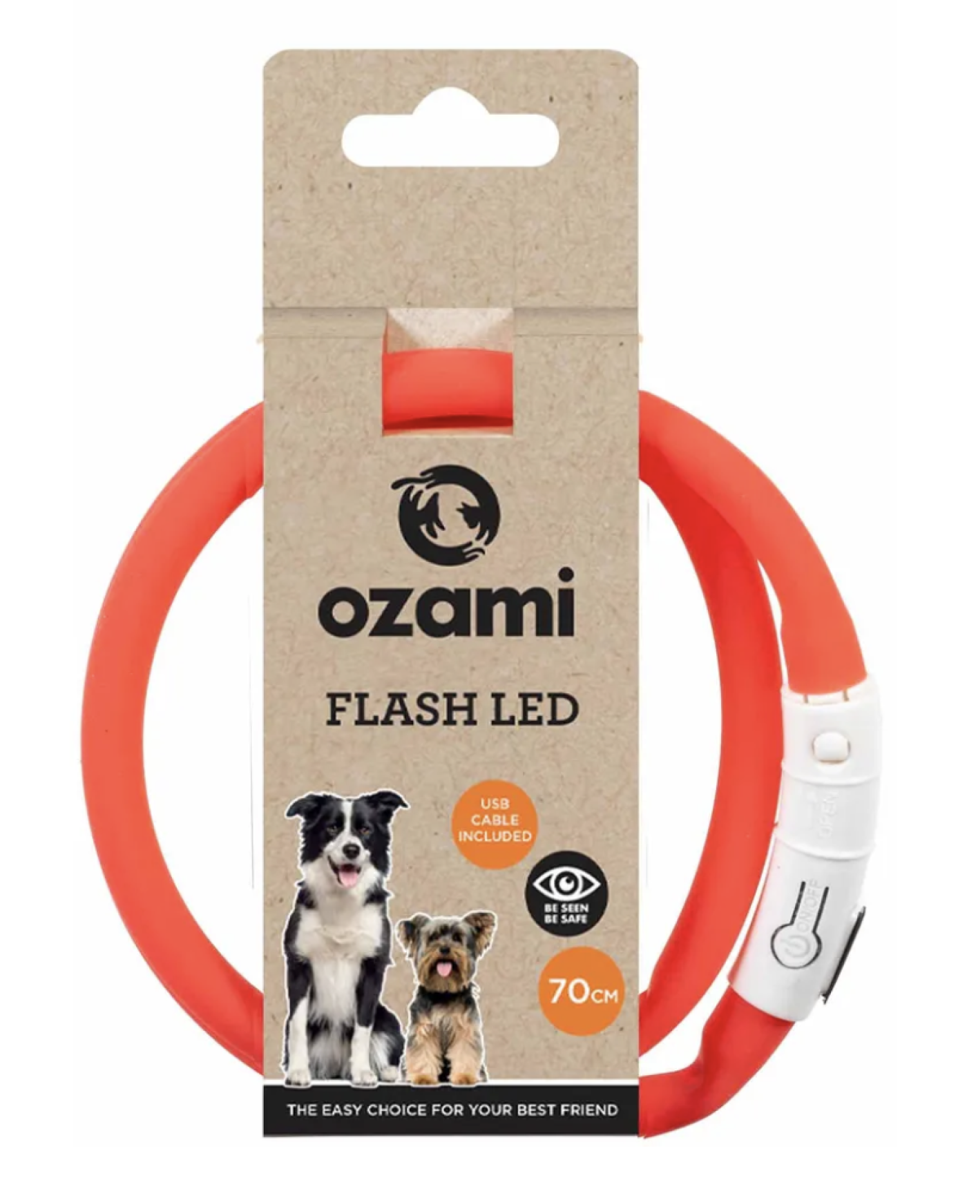 Ozami - Halsbånd Flash LED Rød